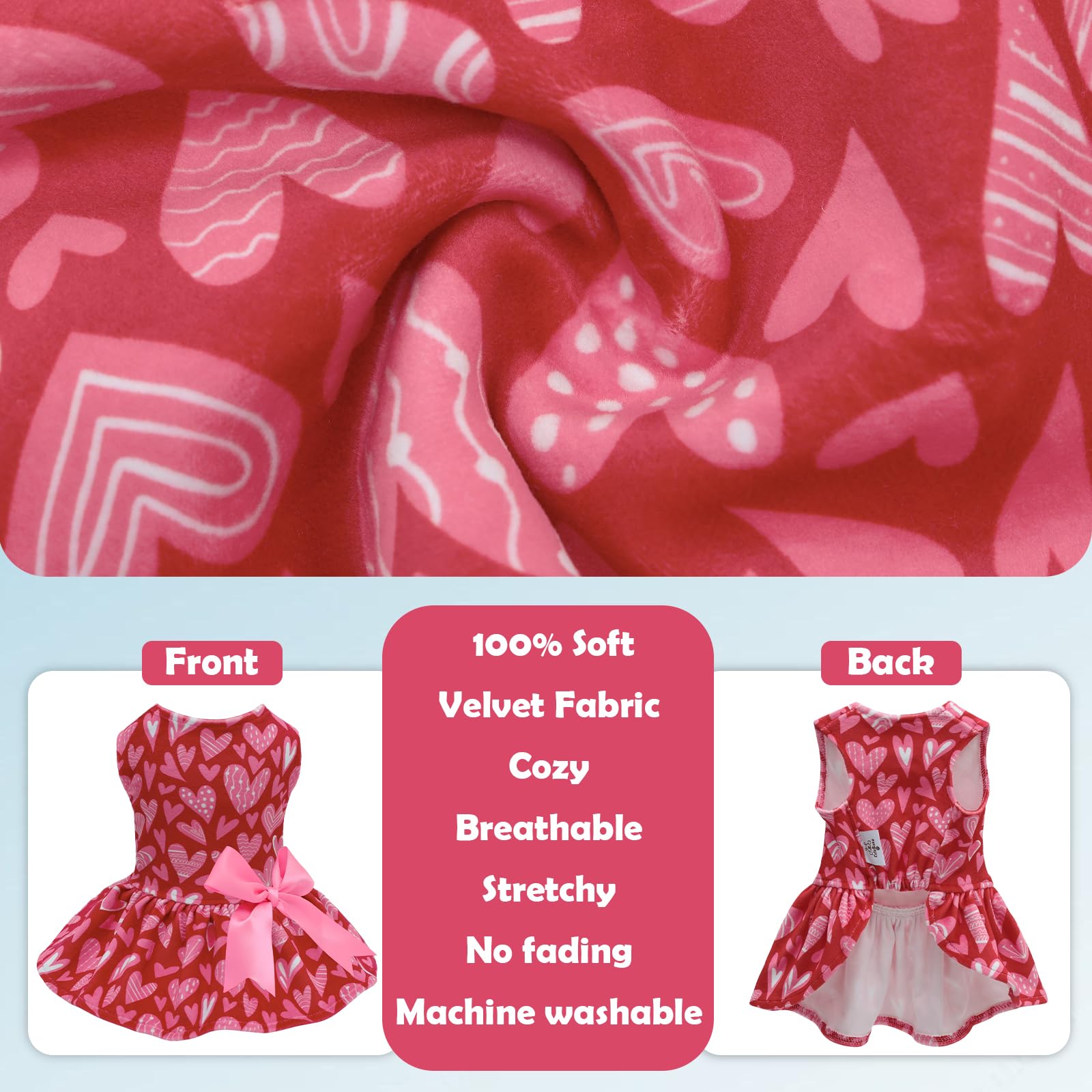 CuteBone vestido de terciopelo para perro pequeño, variedad de colores para combinar con diferentes momentos.