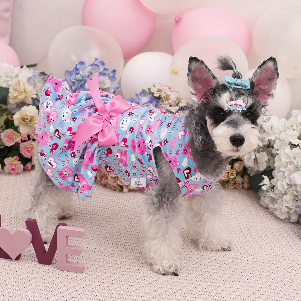 CuteBone vestido velvet para perros pequeños, espalda con lazo, ideal para ocasiones.