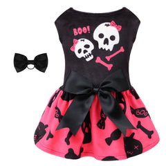CuteBone vestidor velvet rosa Halloween para perros pequeños, cómodo y festivo.
