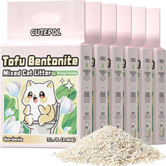 CUTEPOL mezcla 4-en-1 para gatos, aglomerante y limpieza fácil.