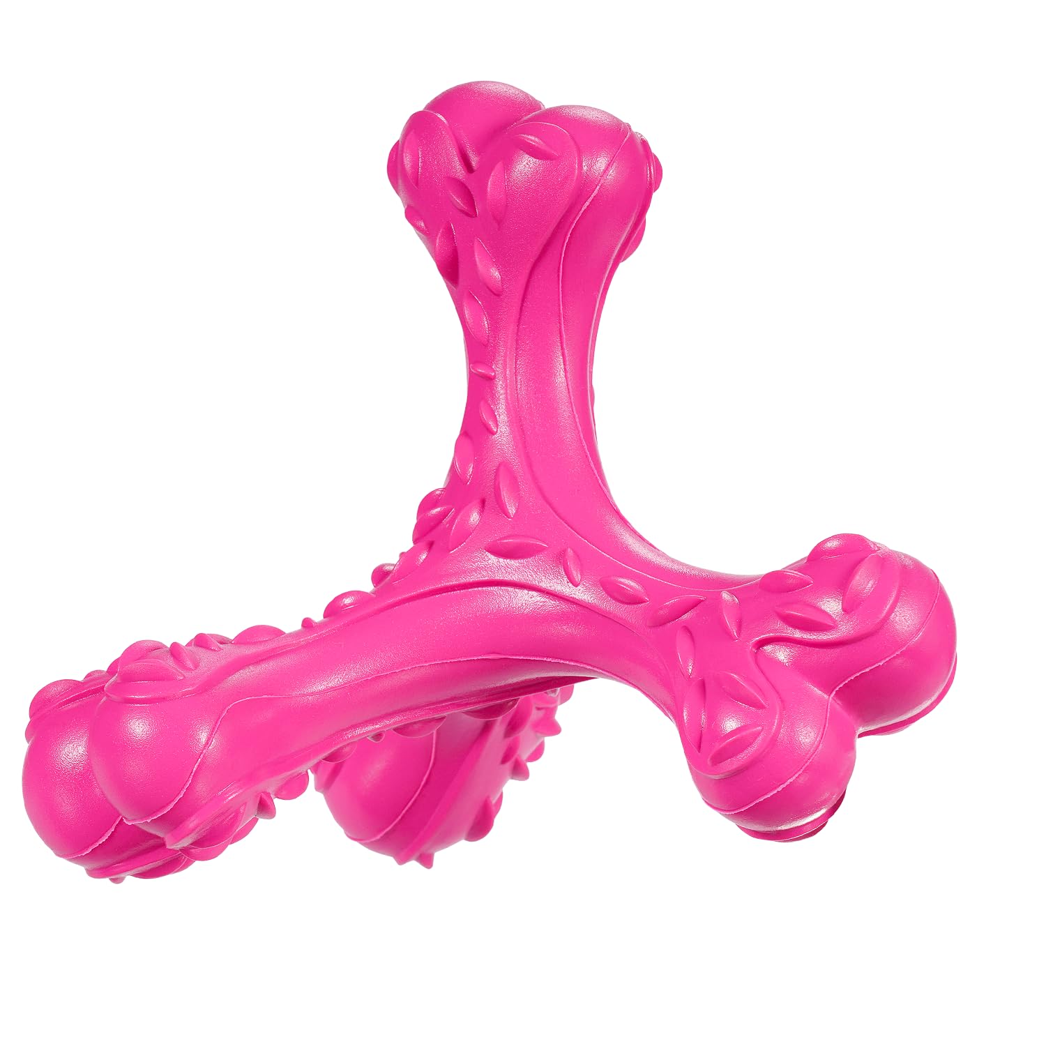 CVALIN hueso masticable indestructible en rosa, ideal para perros grandes.
