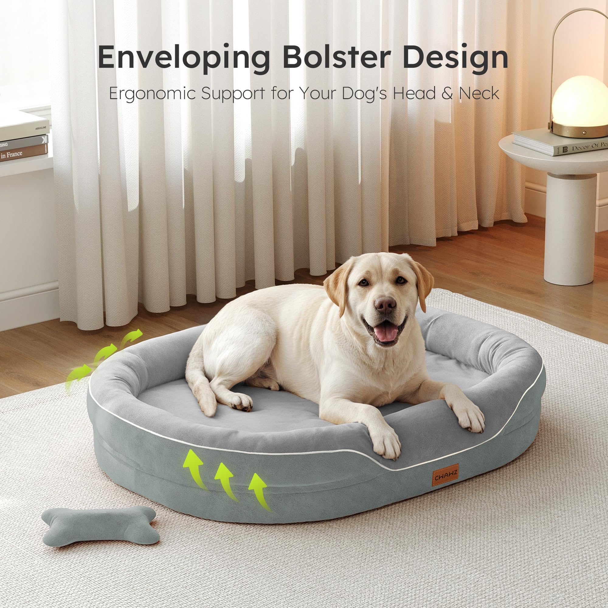 CWAWZ cama-perro-bolster-360-grados crea un espacio acogedor para descansar.