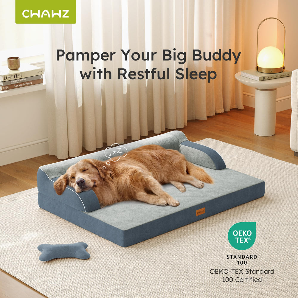 CWAWZ cama para perro con bordes altos que abrazan el cuello.
