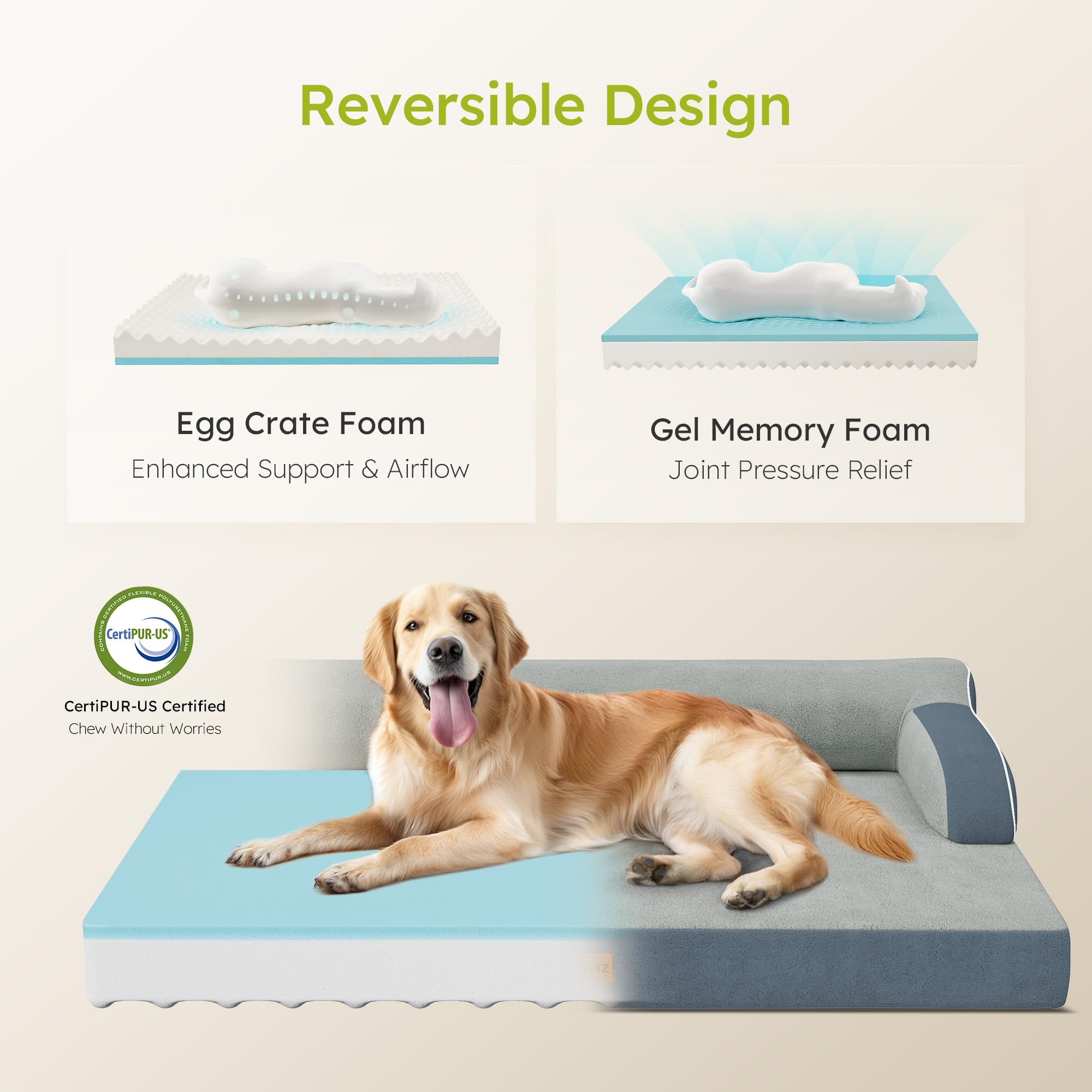 CWAWZ cama gel viscoelástica se adapta al cuerpo para descanso cómodo.