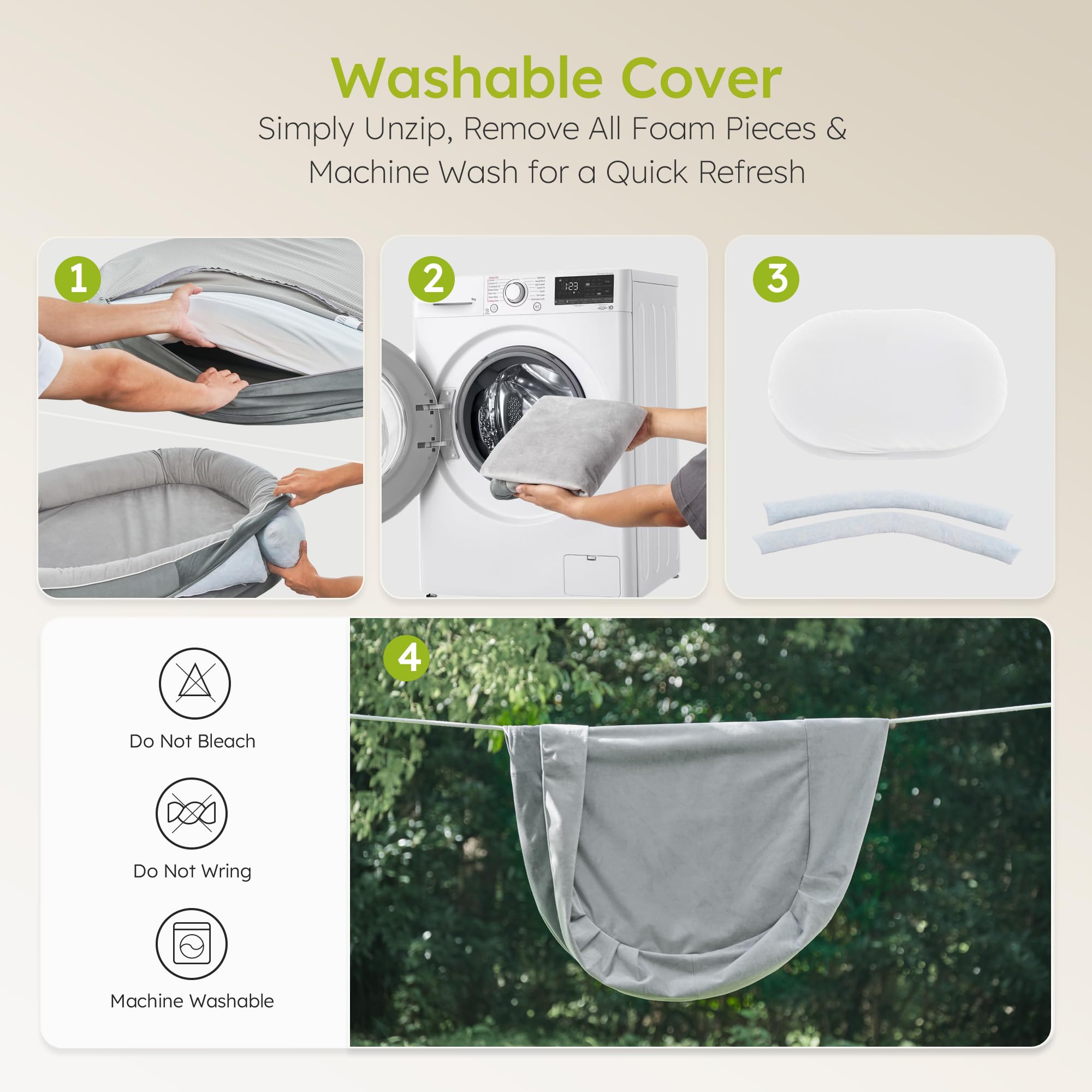 CWAWZ cama para perros grande base antideslizante para estabilidad en casa