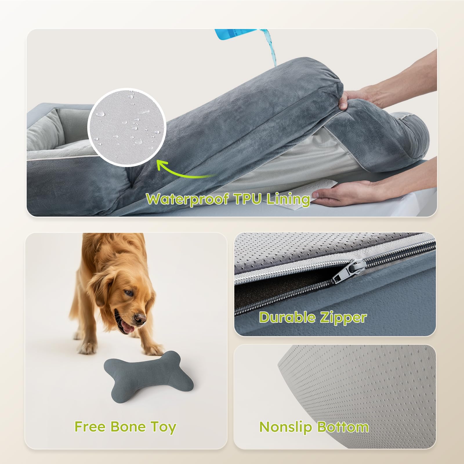 CWAWZ base antideslizante que mantiene estable la cama para perros grandes