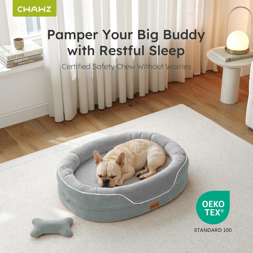 CWAWZ cama para perros grande borde envolvente completo para refugio seguro