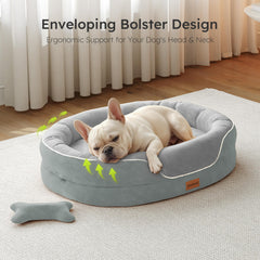 CWAWZ cama perro grande con espuma ortopédica enfriante para descanso cómodo