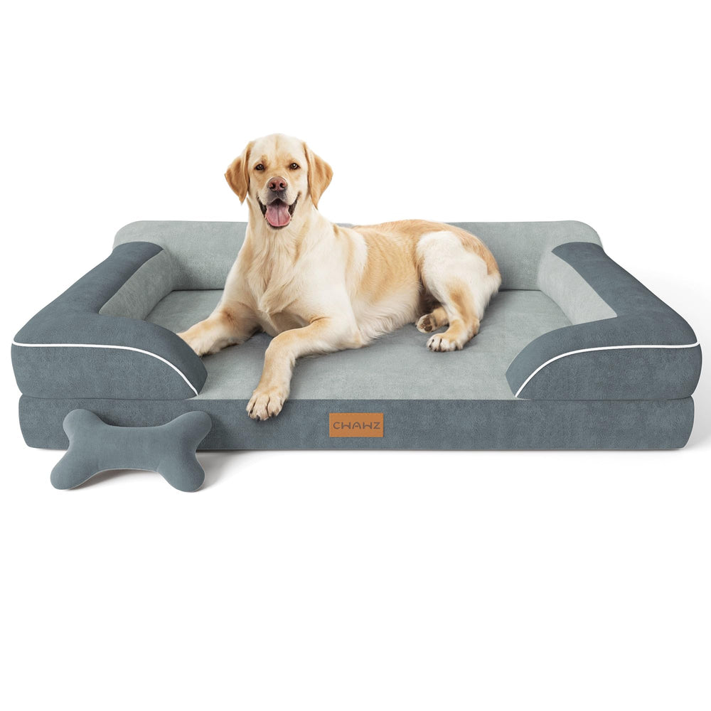 CWAWZ cama para perros grande con espuma ortopédica, soporte para articulaciones al dormir
