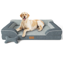 CWAWZ cama para perros grande con espuma ortopédica, soporte para articulaciones al dormir