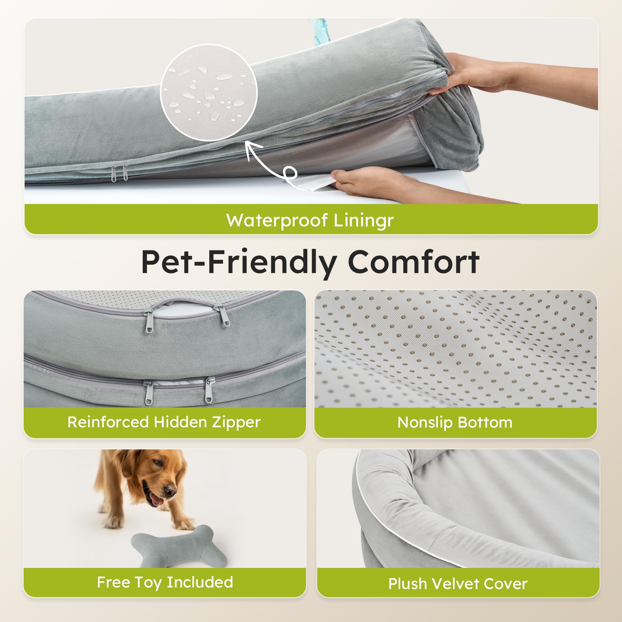 CWAWZ cama para perros grande funda impermeable desmontable para limpieza fácil