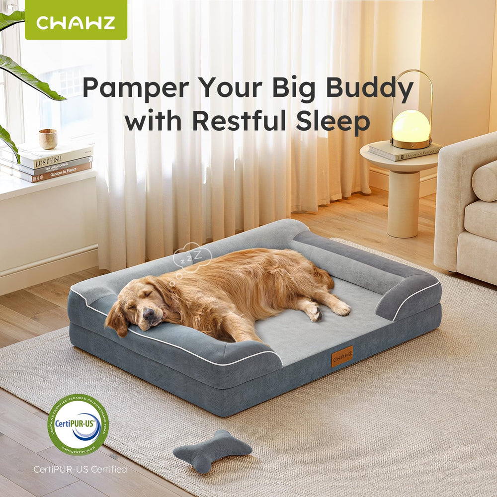 CWAWZ cama de lujo en terciopelo holandés para perros grandes