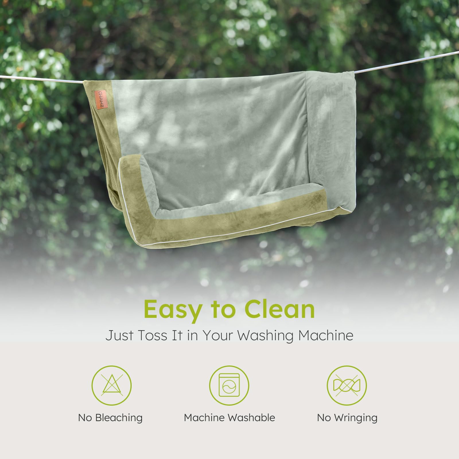 CWAWZ cama grande en verde oscuro ideal para perros grandes