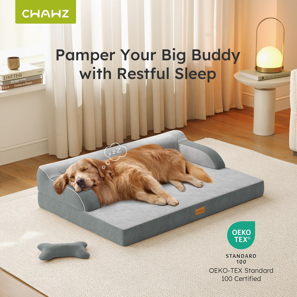 CWAWZ cama-perro-xl bordes-elevados: contención del cuello durante el descanso.