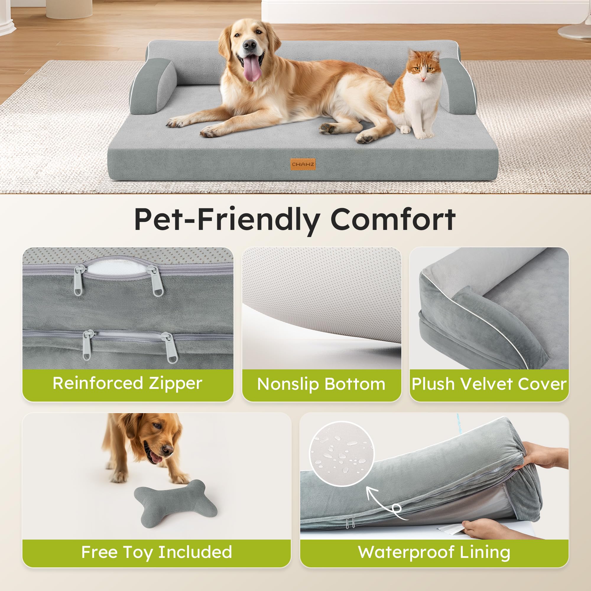 CWAWZ cama-perro-xl funda-lavable-maquina: limpieza rápida.