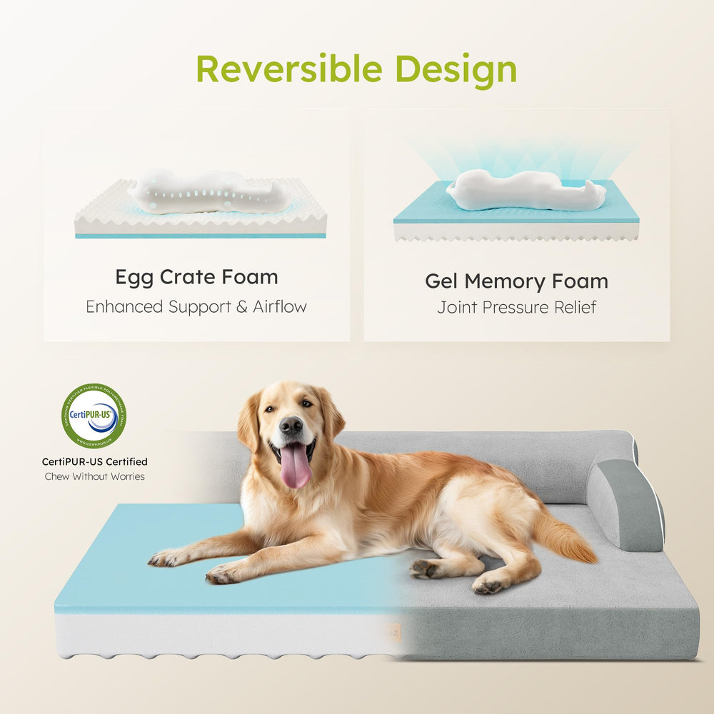 CWAWZ cama-perro-xl gel-memoria: sensación fría y suave.