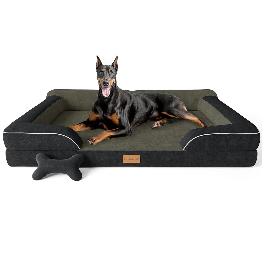 CWAWZ cama XXL para Perros Gigantes, vista frontal, descanso cómodo y estable.