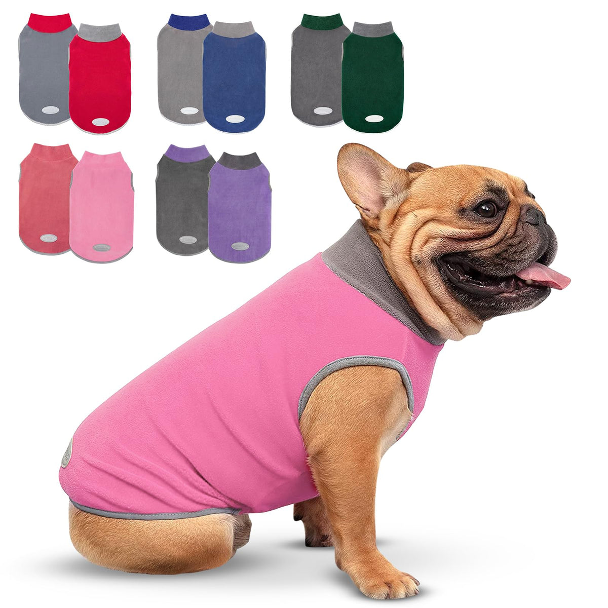 Sudaderas para perro Cyeollo en dos-unidades rosa y gris, ideales para estilo diario.