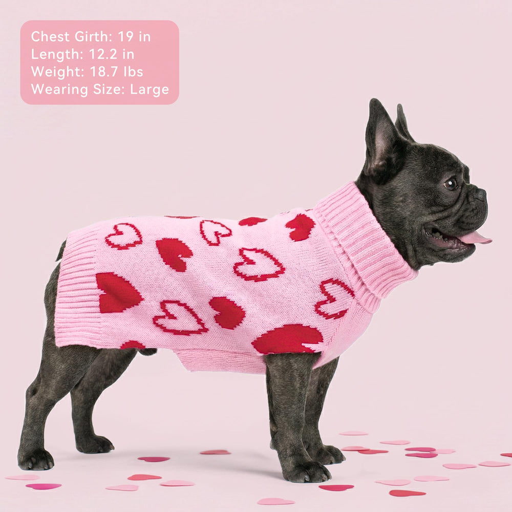 Conjunto navideño de cyeollo con patrón de corazones para perros