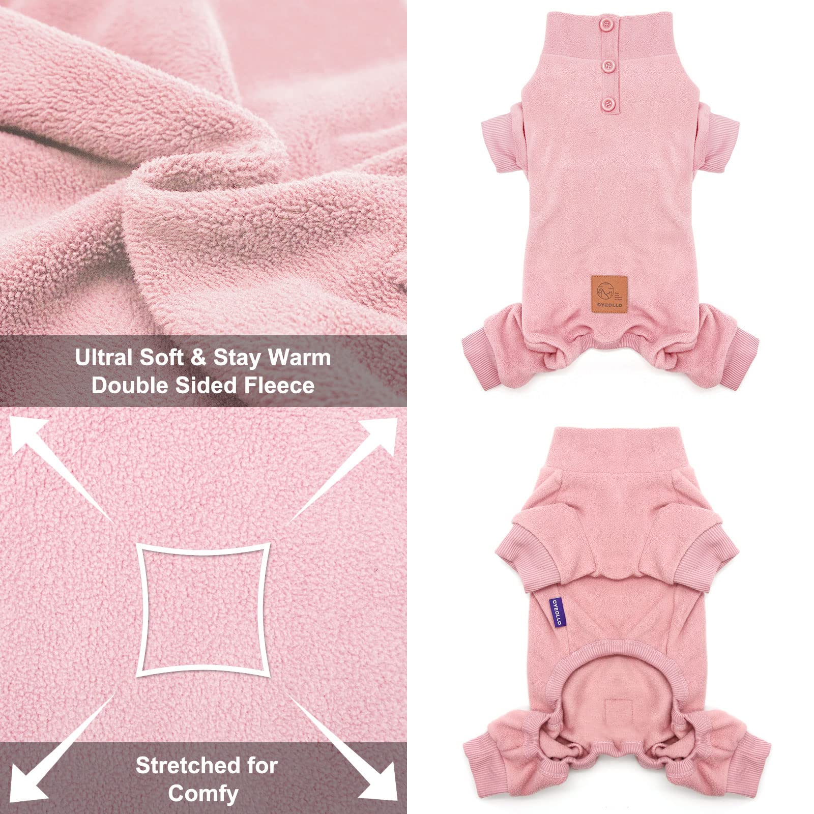 Pijama cyeollo fácil de lavar y secar, ideal para mascotas activas.