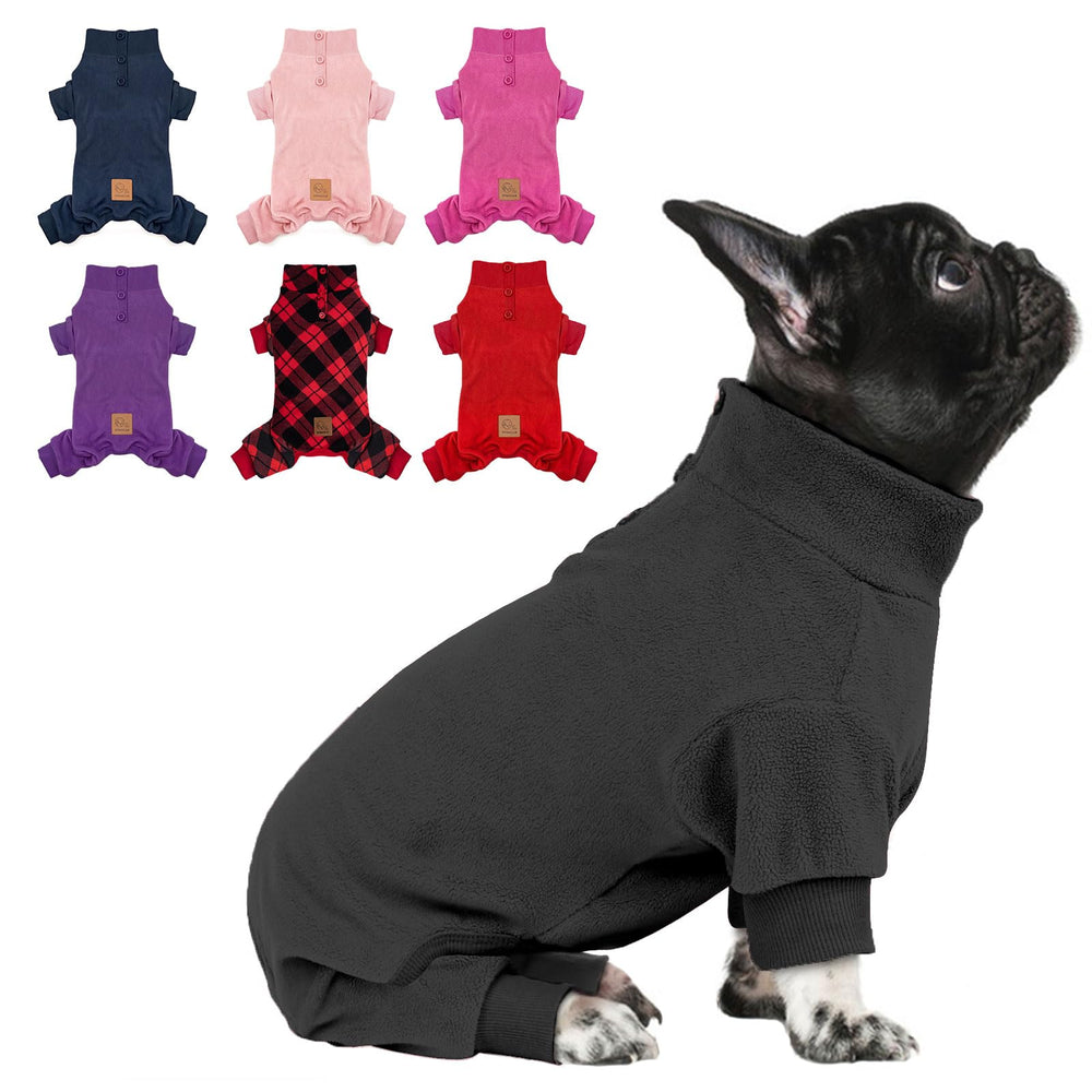 Pijamas para perro Cyeollo con cuello alto, calor cómodo en días fríos.