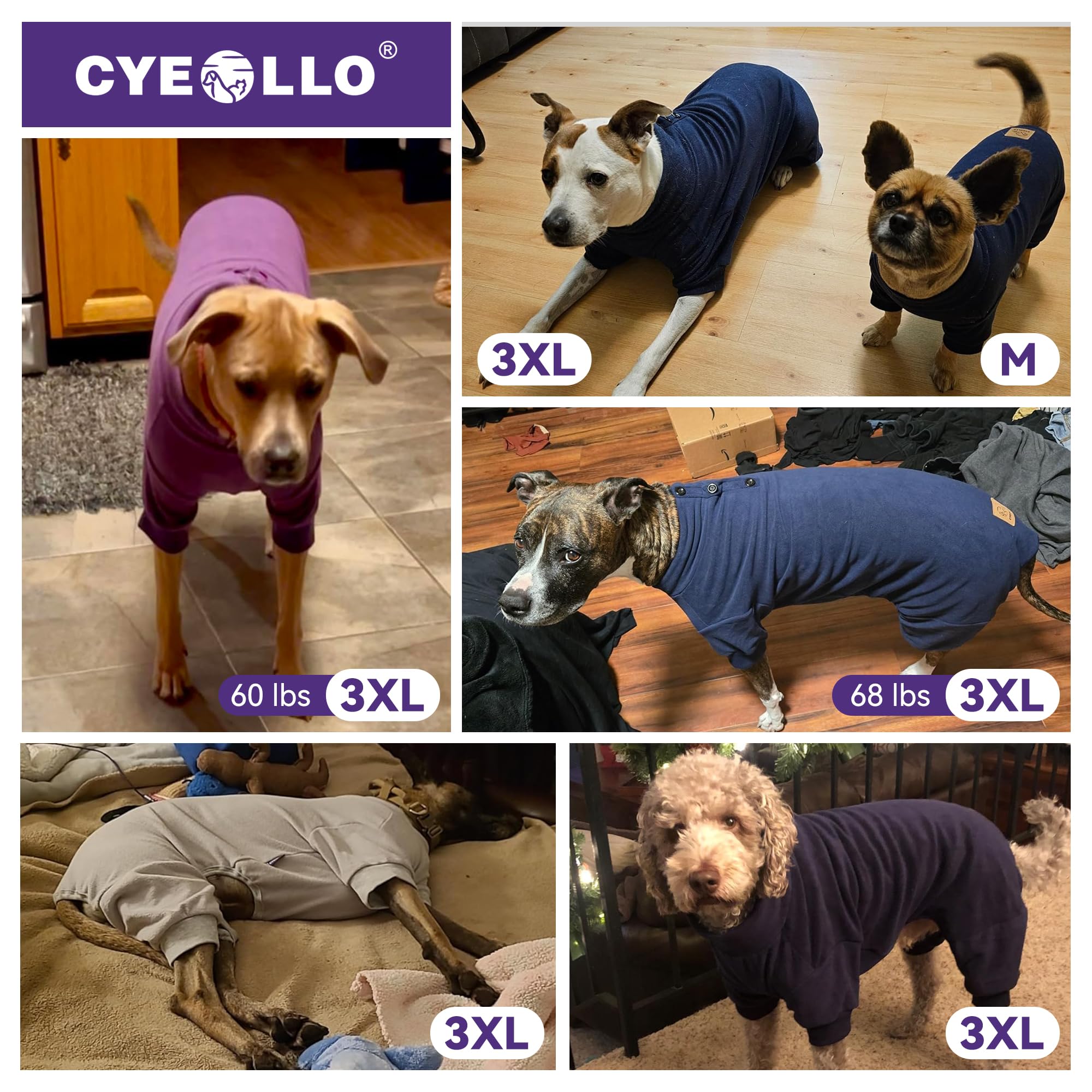 Cyeollo pijamas perro doble felpa: calidez y transpirabilidad