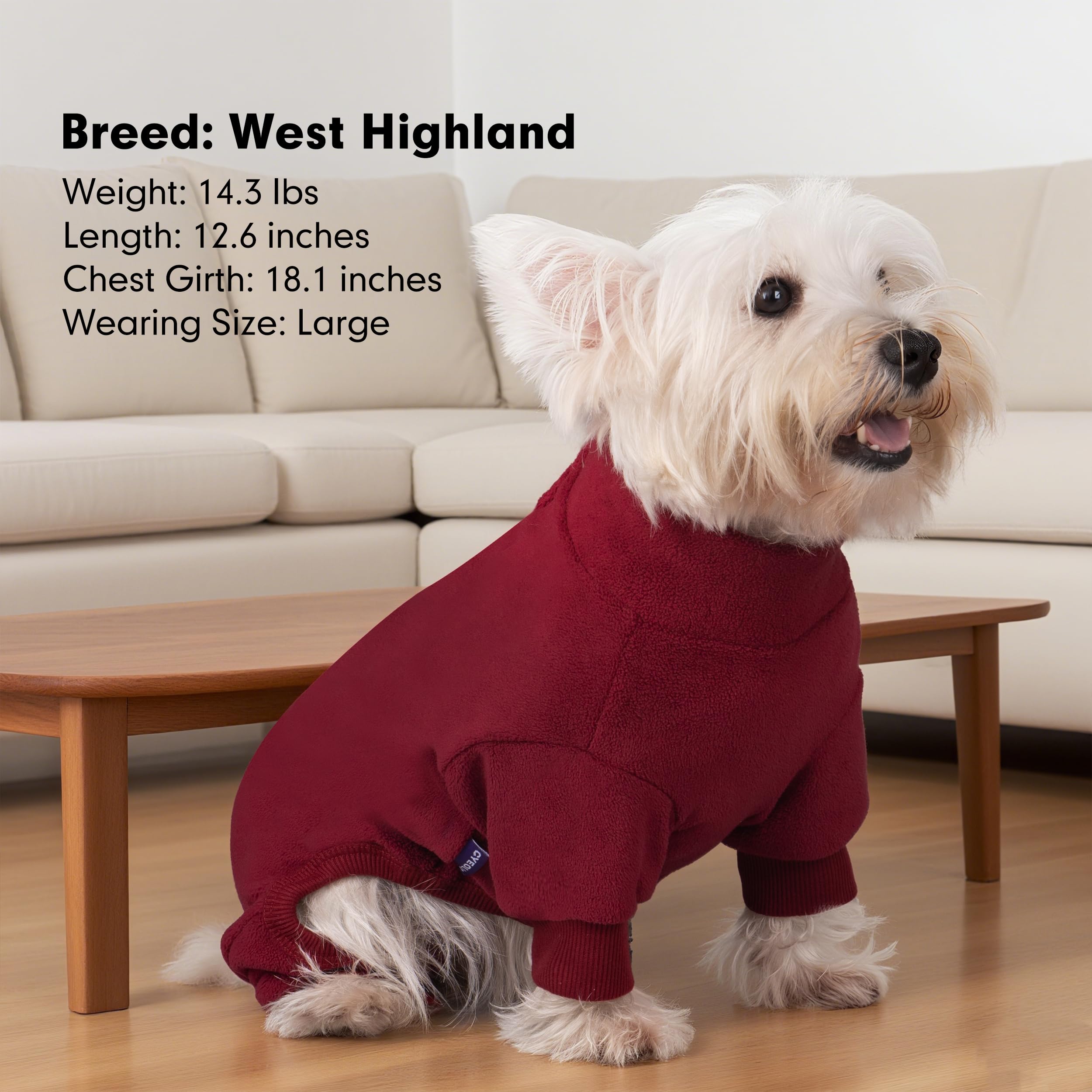 Pijamas cyeollo para perro pequeño Burdeos, textura fleece, calor ligero diario