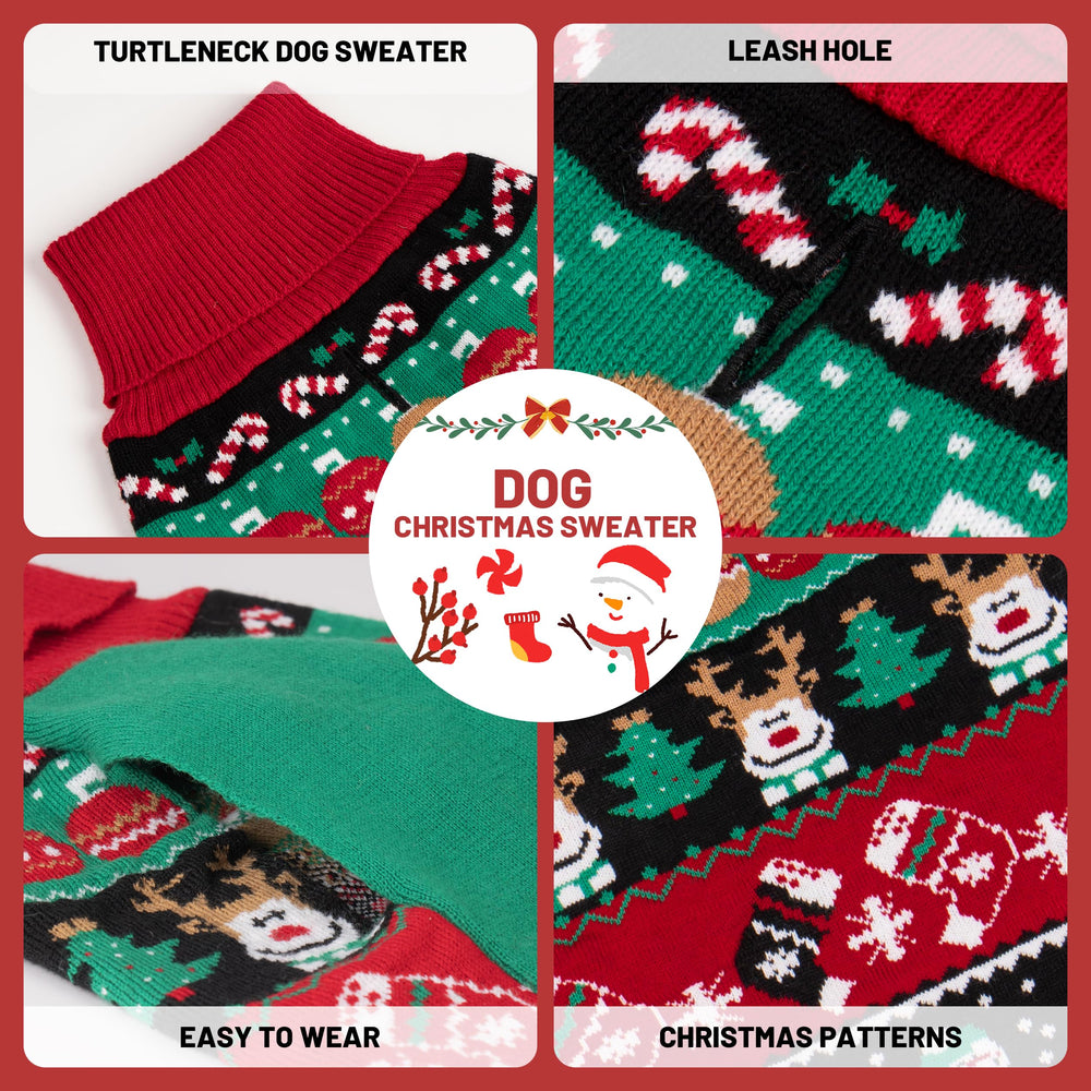 Cyeollo suéter navideño, guía de tallas para perros pequeños y medianos.