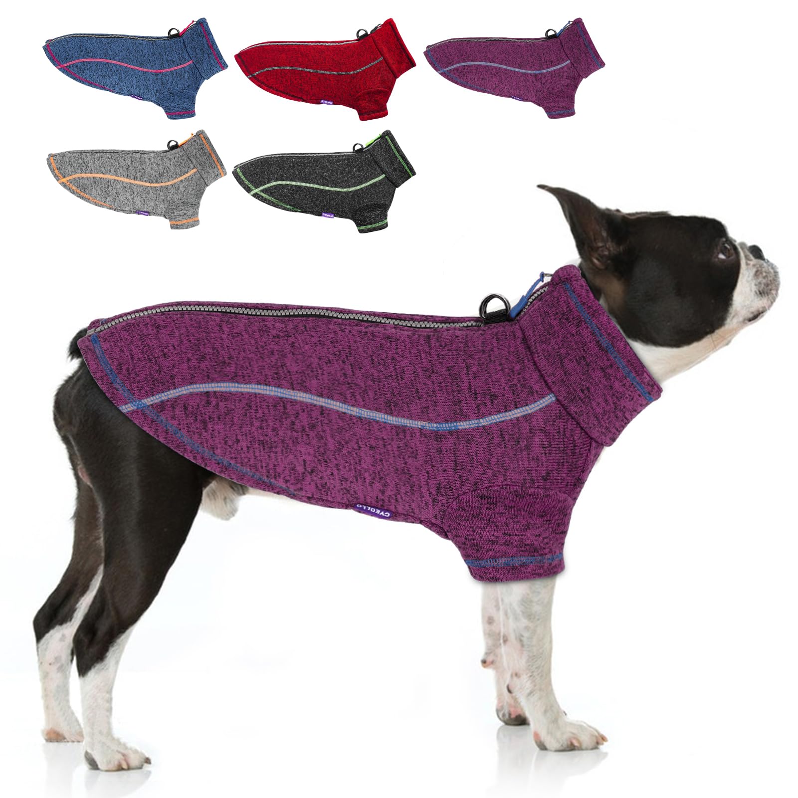 Sudadera cyeollo para perro con cremallera frontal, fácil de vestir y quitar