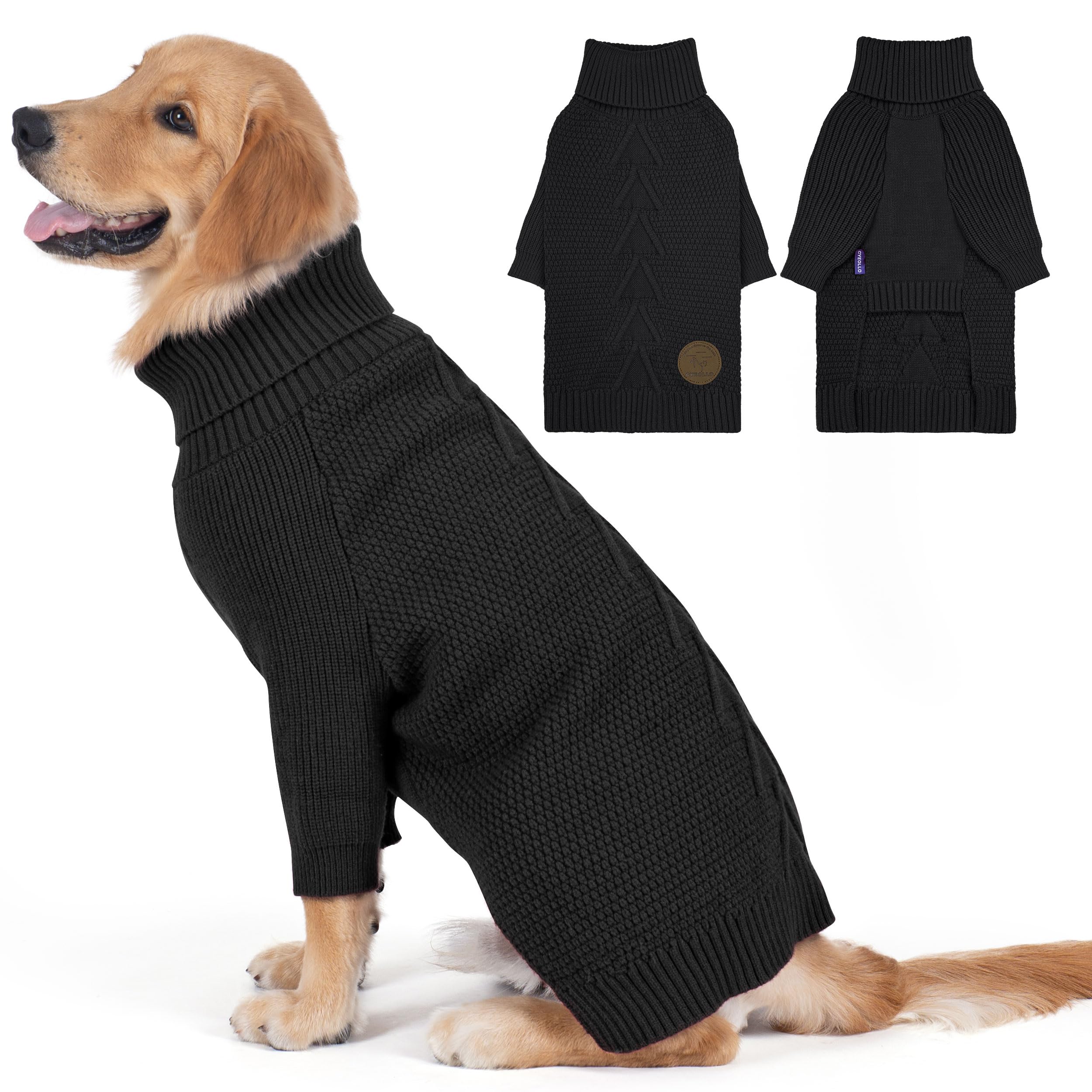 Sudadera cyeollo con cuello alto y manga para paseos fríos de perros grandes