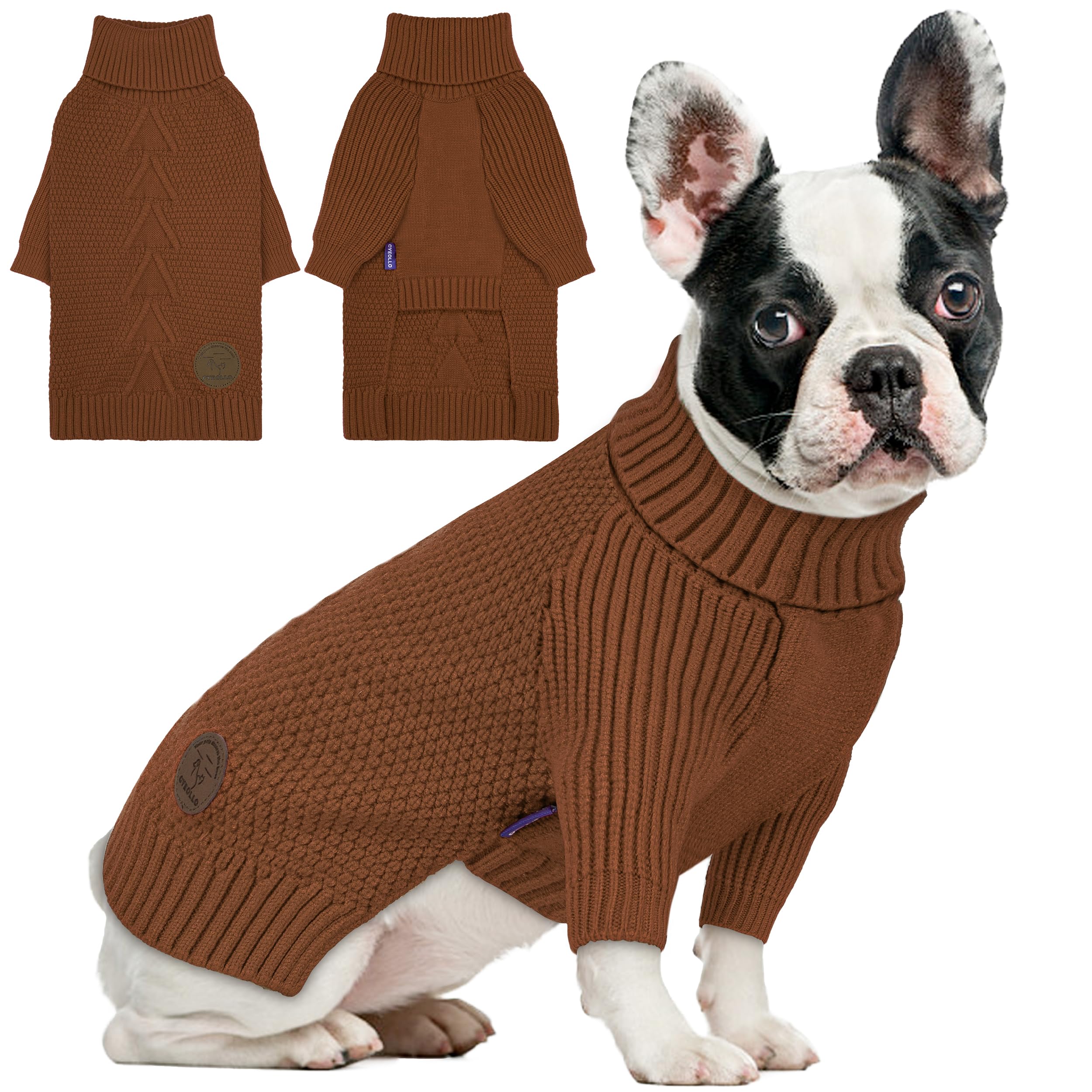 Sudadera cyeollo para perro con cuello alto, mantiene el cuello caliente.