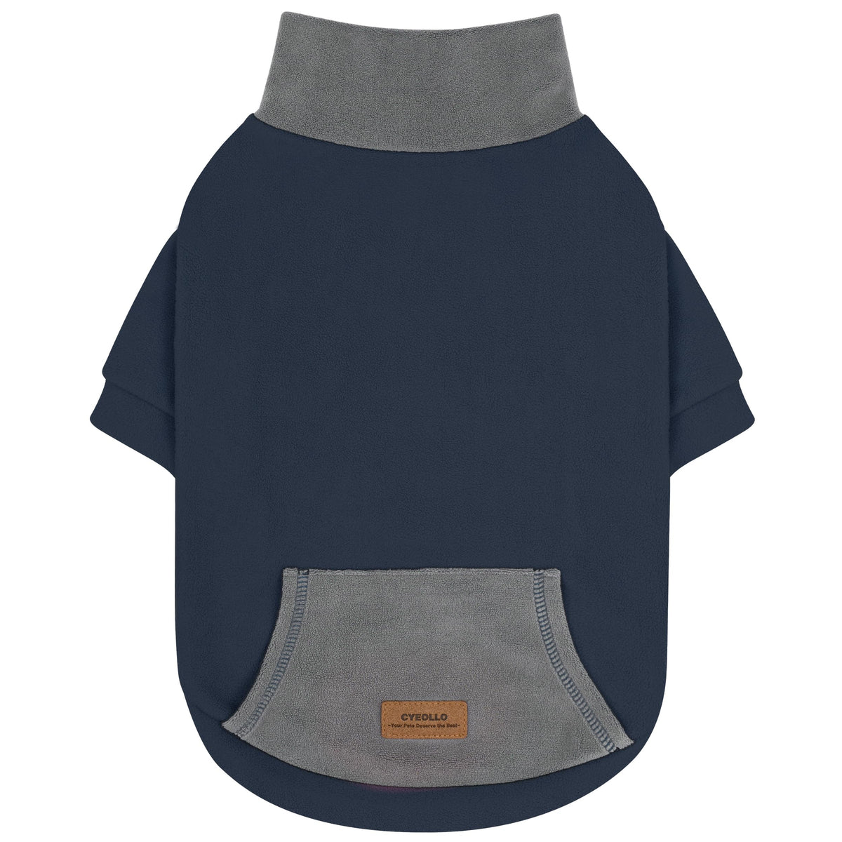 Sudadera de fleece cyeollo con cuello alto para perro, calor suave en paseos