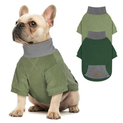 cyeollo sudadera para perro vista frontal verde, abrigando durante paseos