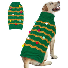 sudadera navideña cyeollo para perros con cuello alto, cálida y cómoda