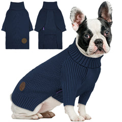 Sudadera cyeollo para perro pequeño con cuello alto, ideal para paseos en frío.