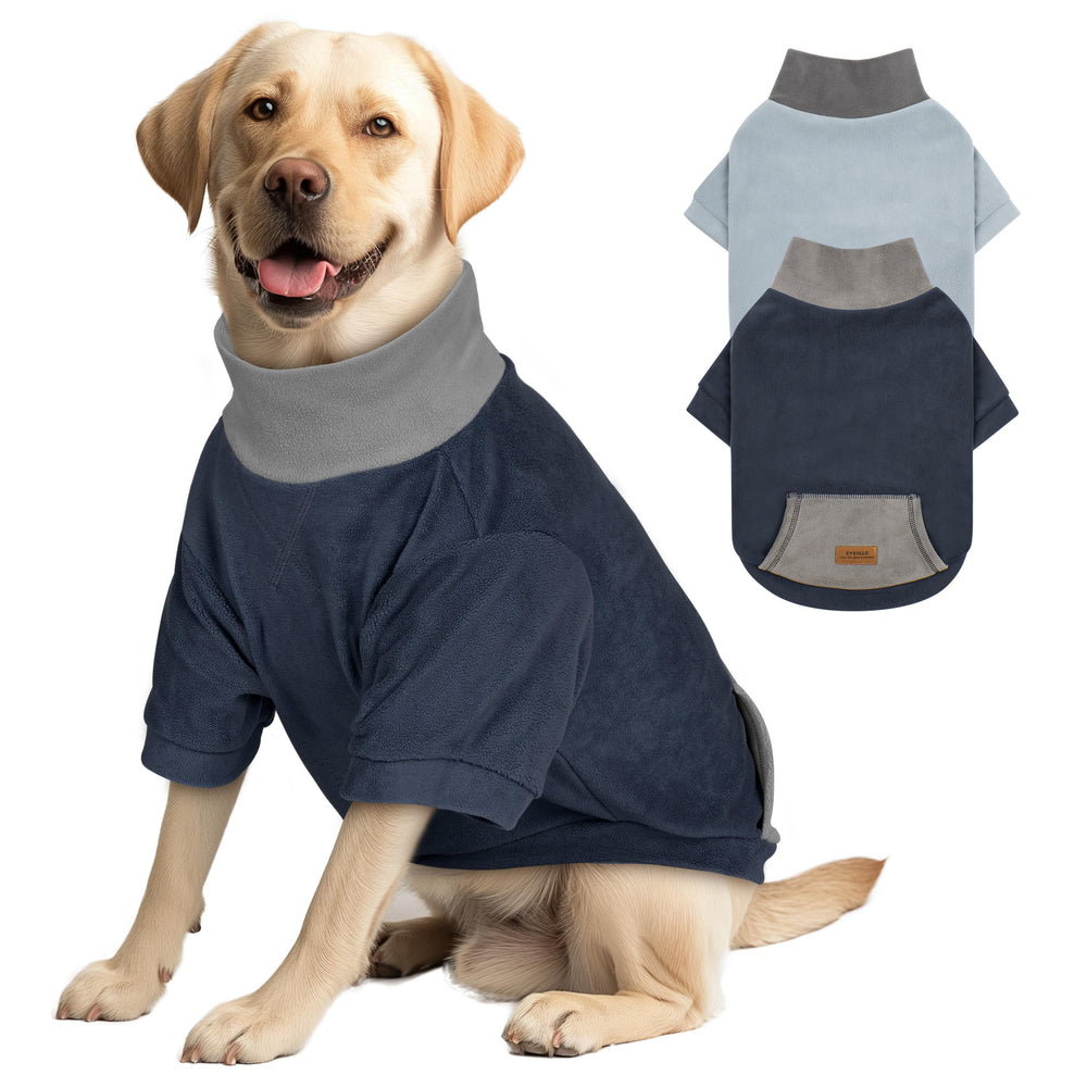 Sudadera cyeollo para perro XXL en azul marino, vista frontal, comodidad para paseos diarios.