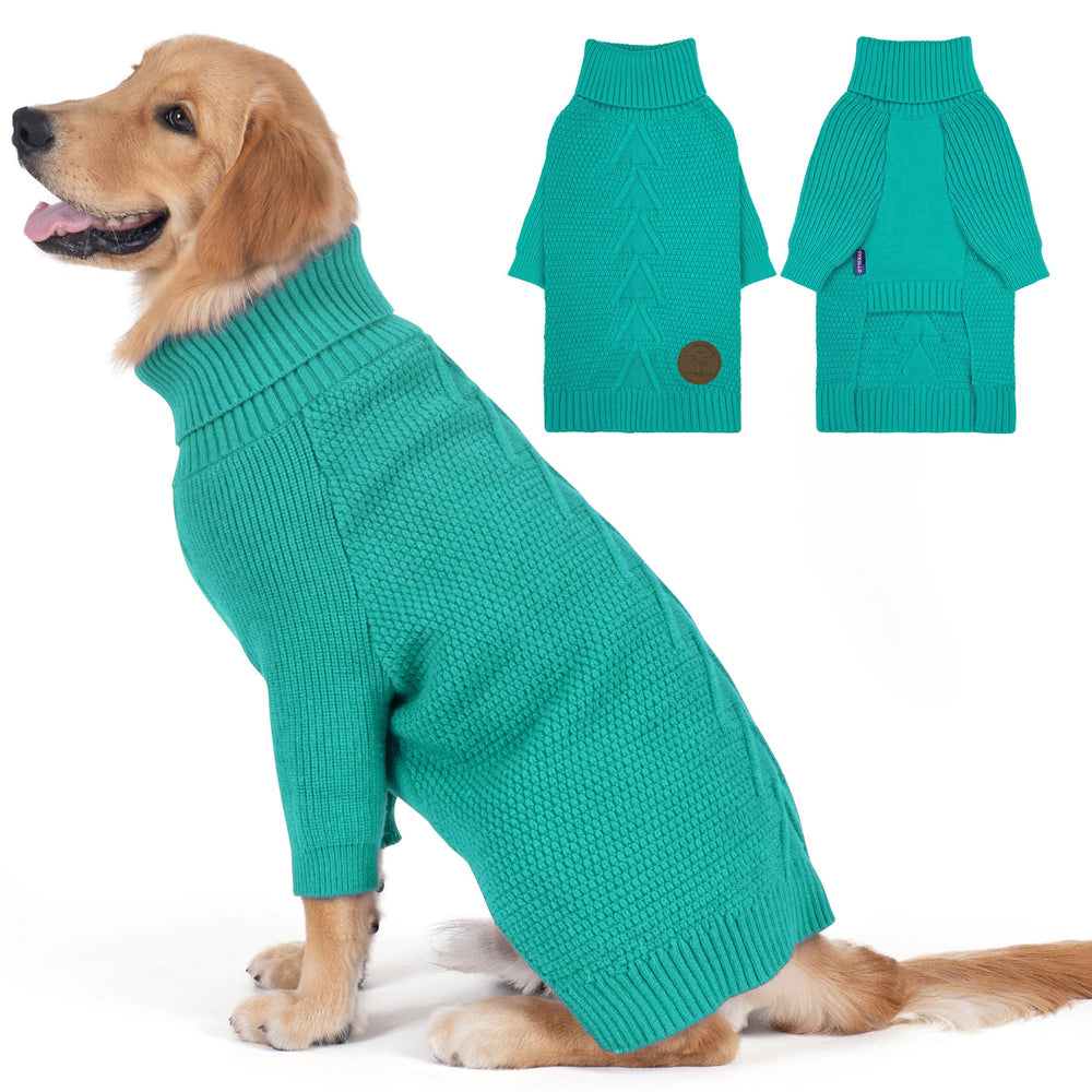 Cyeollo suéter cálido con mangas para perros grandes, ideal para paseos fríos.