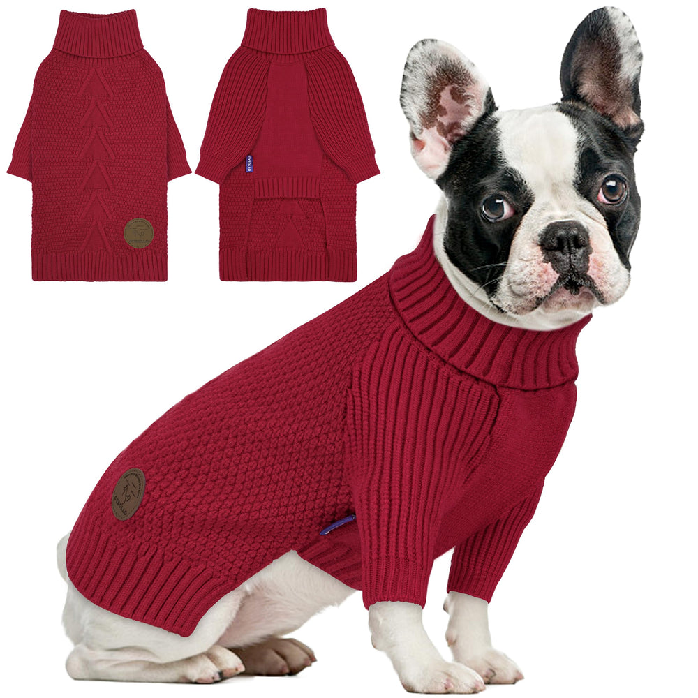 Suéter para perro cyeollo con cuello alto, abrigo cómodo para paseos invernales.