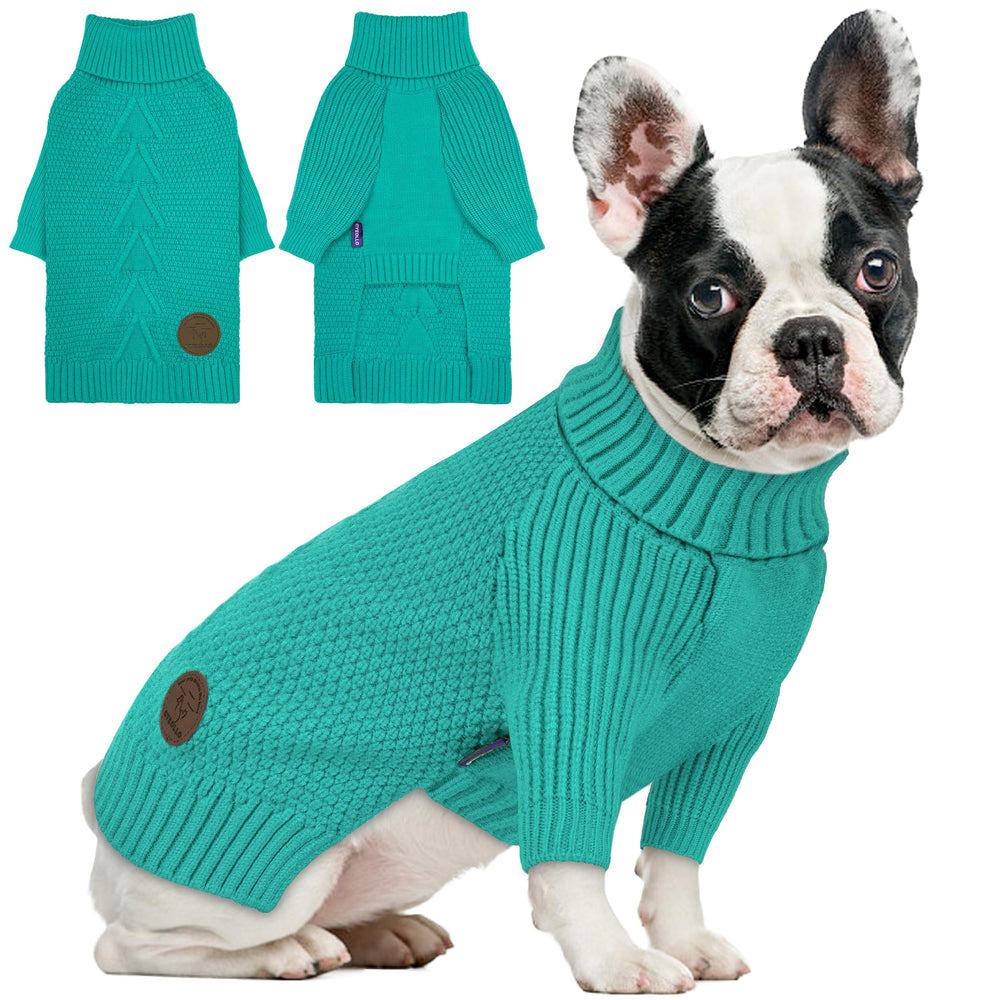 Cyeollo suéter para perro con forro polar elástico en color aguamarina.