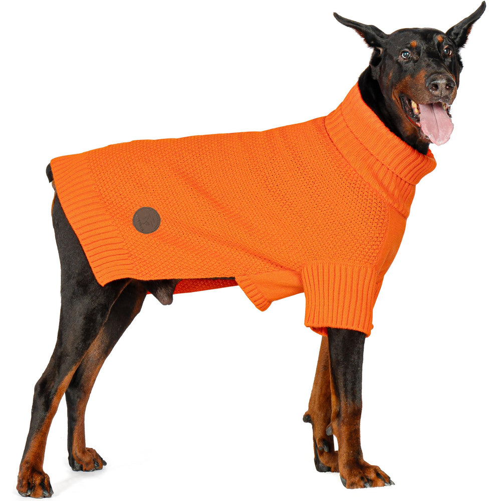 cyeollo suéter para perro grande con cuello alto y mangas, ideal para paseos de invierno.