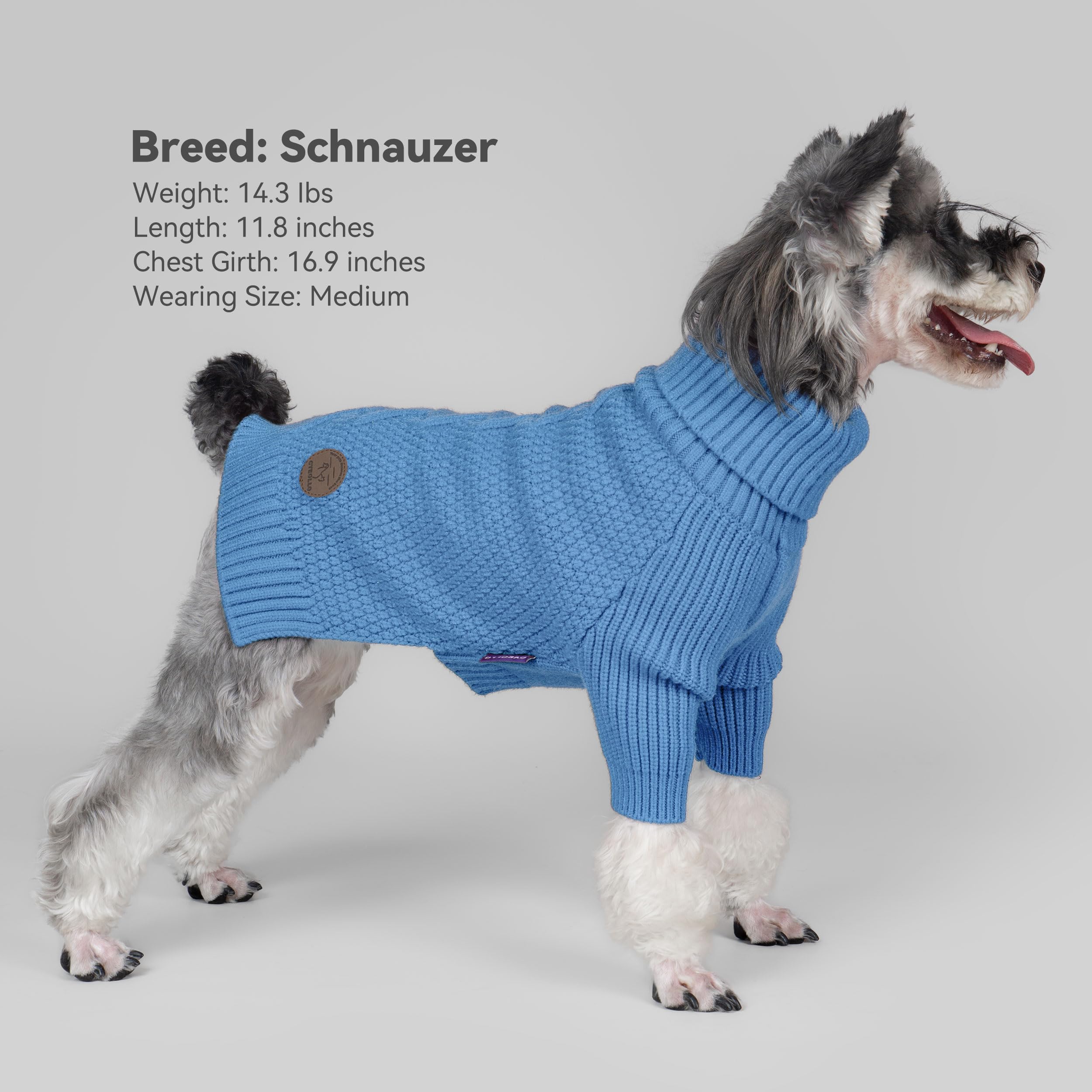 Cyeollo suéter para perro pequeño con tejido punto, comodidad suave para paseos.