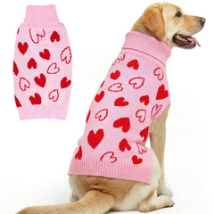 Suéter de cyeollo para perro con corazones, ideal para paseos fríos