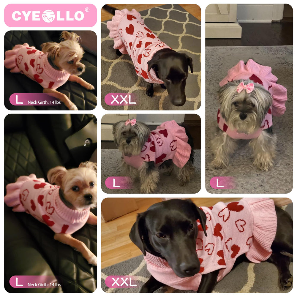cyeollo suéter vestido en paseo con accesorio de corazón rosa