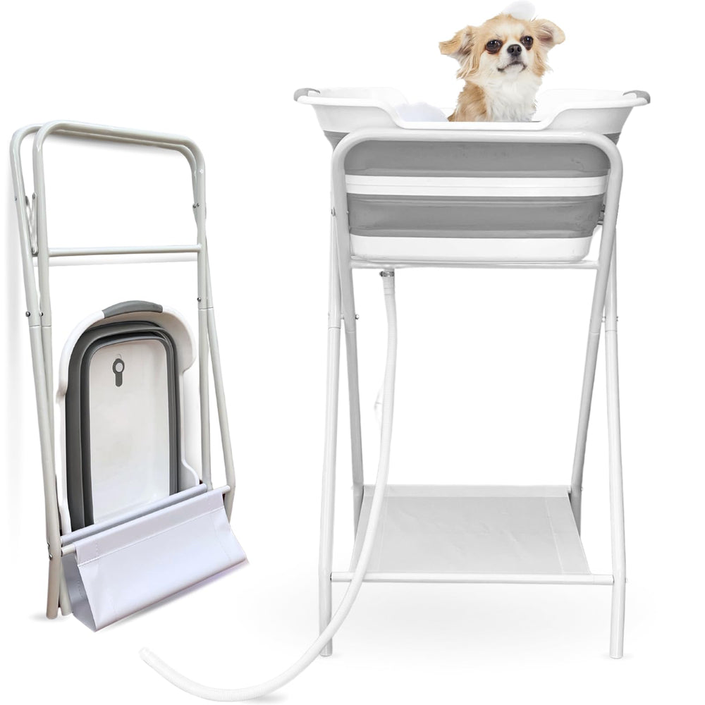 CYGNE baño perro 2-en-1 con estación de lavado, ideal para uso rápido en casa