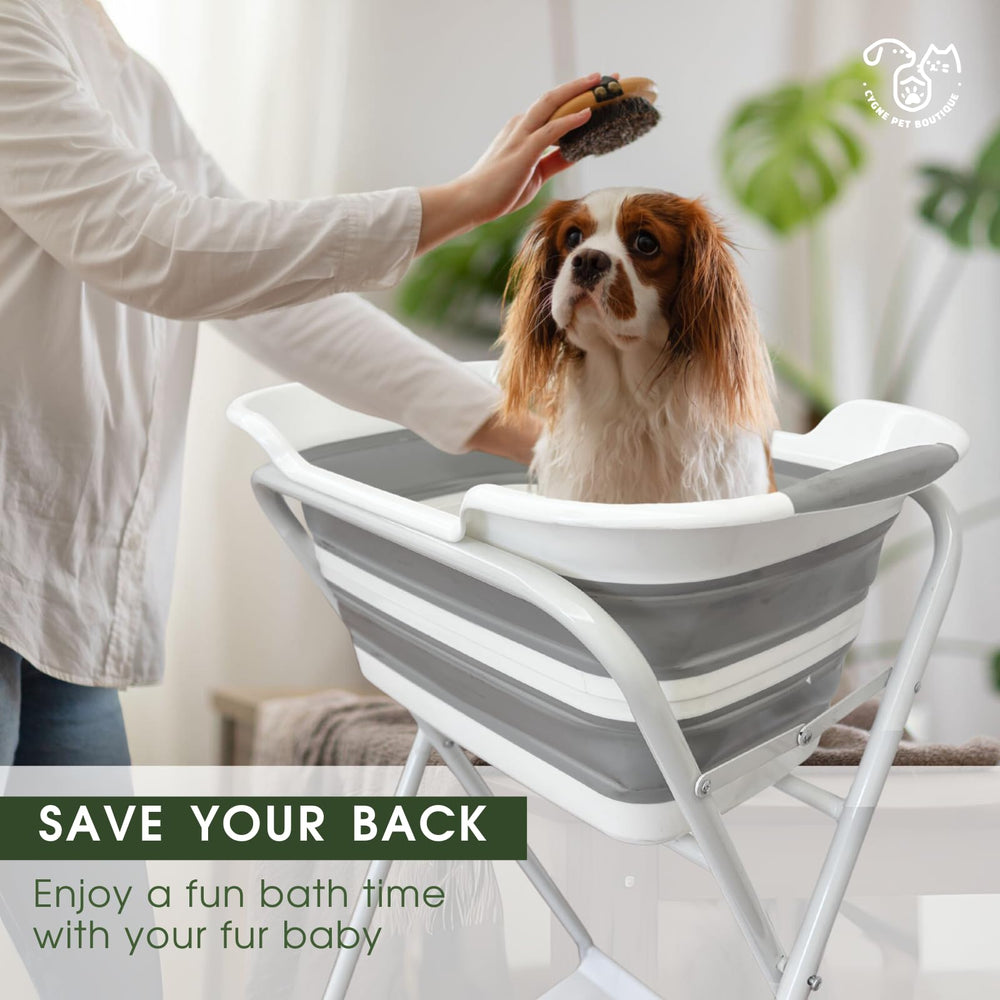CYGNE baño ergonómico para perros, altura de 37-4 pulgadas, reduce esfuerzos