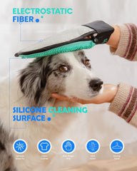 Cepillo de silicona Cykurys para eliminación de pelo en perros y gatos.