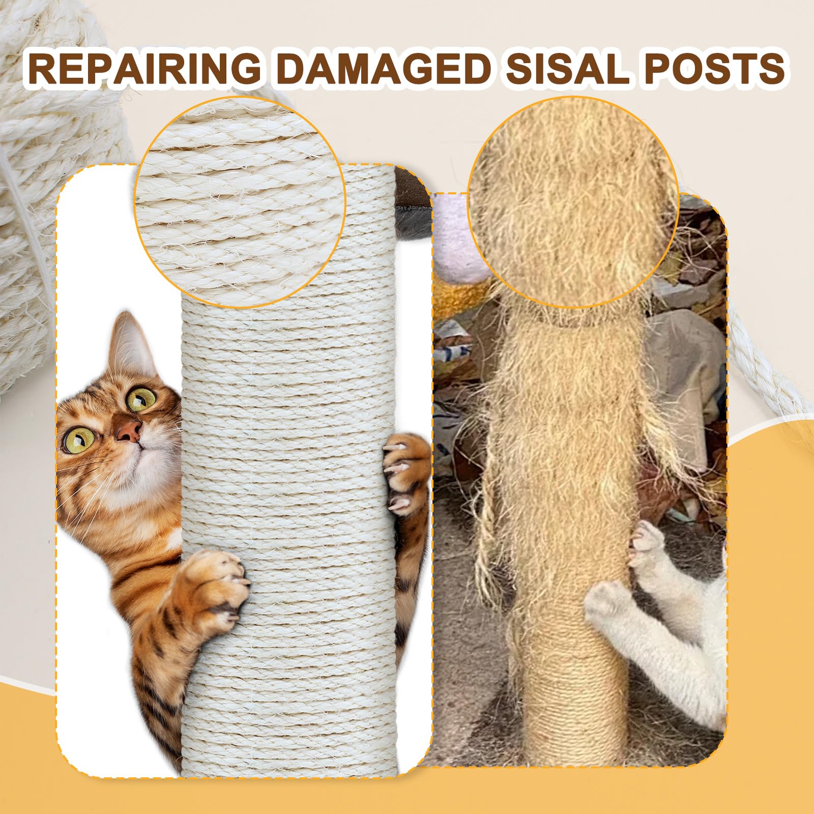 Cymuber cuerda sisal para proyectos DIY de juguetes para gatos.