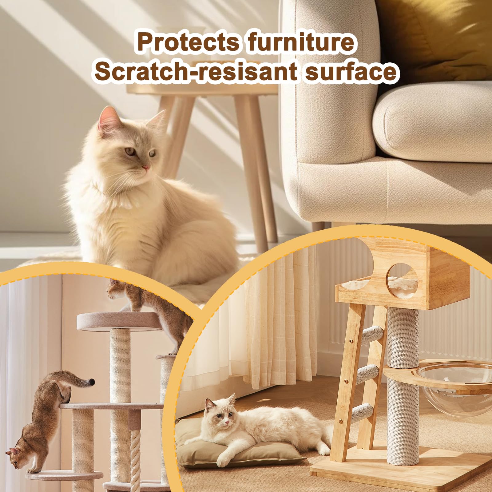 Cymuber cuerda sisal para muebles, ayuda a desviar el rascar.