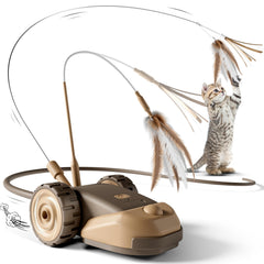 CYROS Juguete interactivo para gatos en acción promueve juego autónomo y estimulación