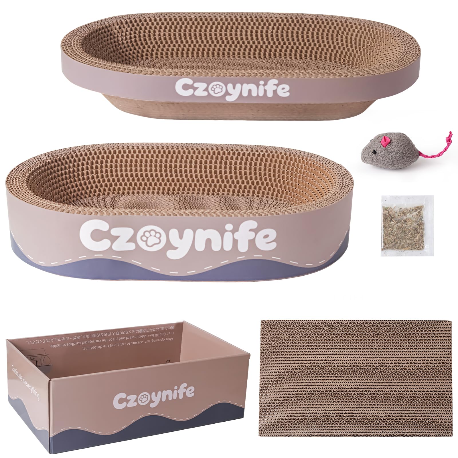 Czoynife camas para gato ovaladas, descanso cómodo para interiores.